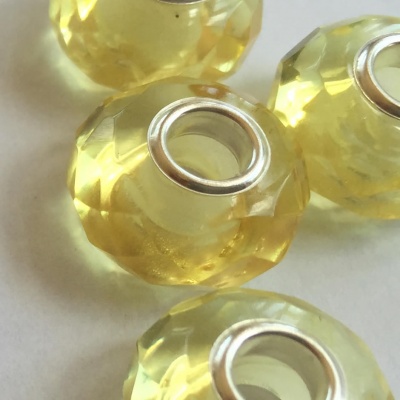 Honey Lemon Faceted Amber Charm Bead